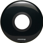 Aquarian PTCC24BK Center Ported Bass 24-inch Bass Drum Head, Gloss Black