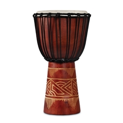 LP LP713MR World Beat Wood Art Medium Djembe, Red/Natural