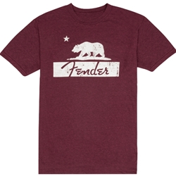 Fender Burgundy Bear Unisex T-Shirt, M